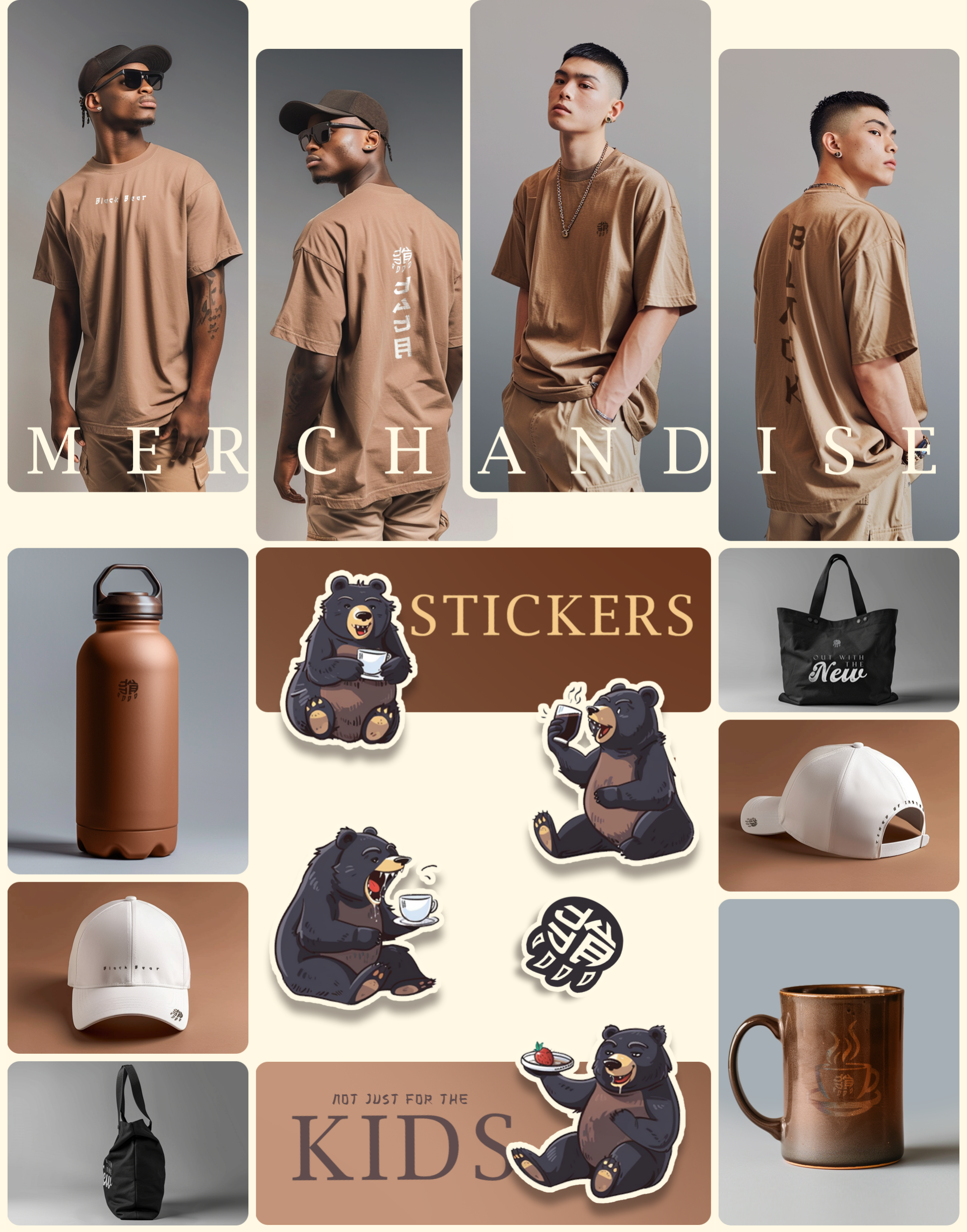 Black Bear Coffee House merchandise and stickers